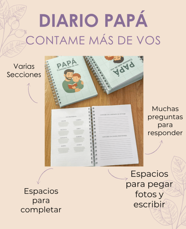 regalo dia del padre, regalo papá, regalo para el dia del padre mar del plata, diario papa, contame de vos, diario quiero saber tu historia, diarios familiares